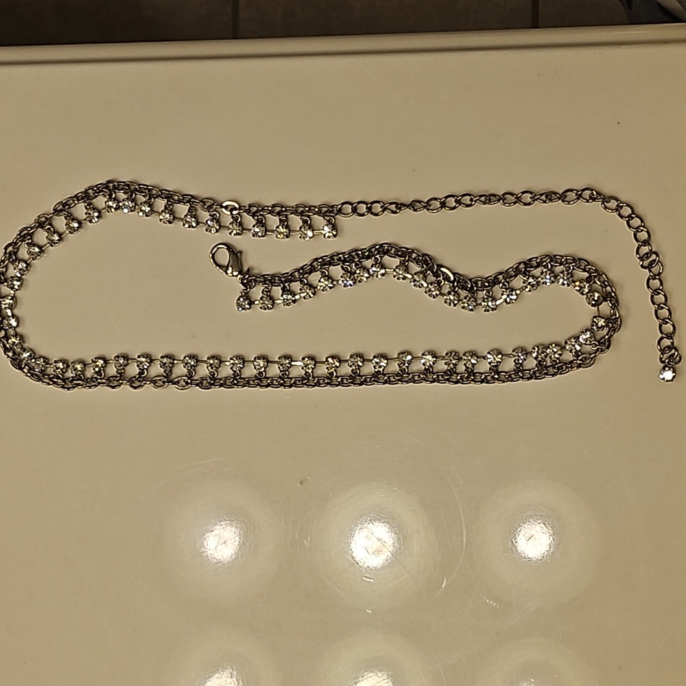 Ladies diamond looking chain belt
